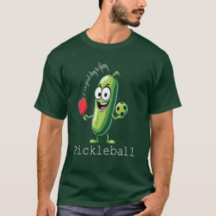 Camiseta Gráfico Engraçado de Pepino de Picleball Engraçado