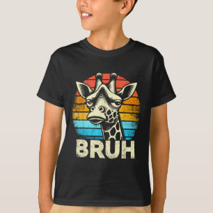 Camiseta Gráfico Engraçado Giraffe Bruh Para Meninos Homens
