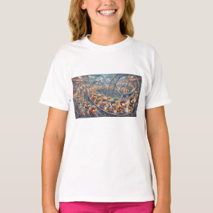Camiseta Gráfico Esportivo de Corrida de Ratos na Roda Dive