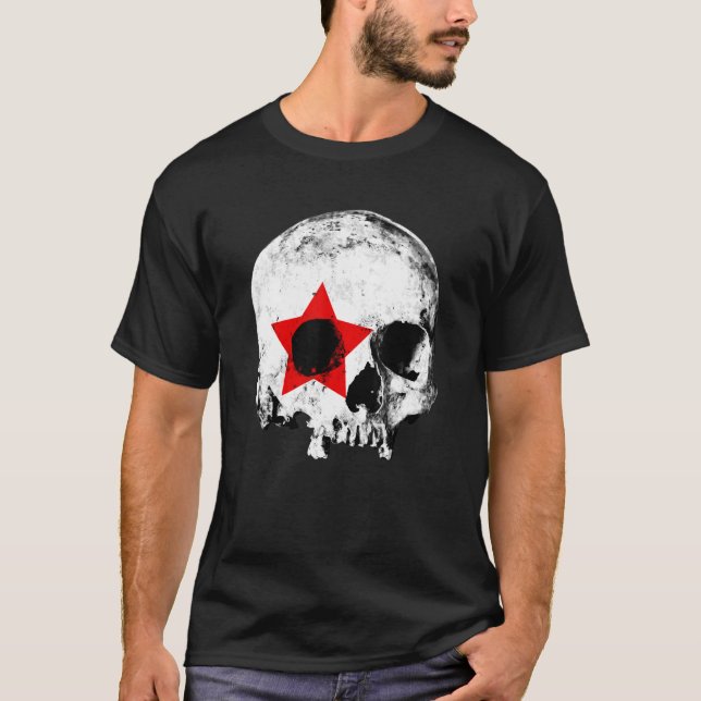 Camiseta Gráfico estético do Gótico do Crânio Distinto (Frente)