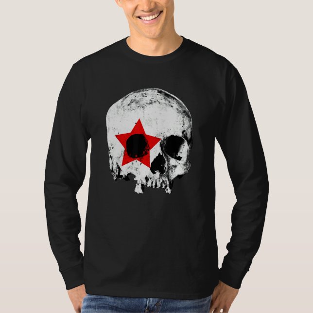 Camiseta Gráfico estético do Gótico do Crânio Distinto (Frente)