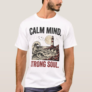 Camiseta Gráfico Estético Motivacional de Mente Calma e Alm