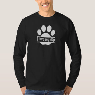 Camiseta Gráfico Eu Amo A Impressão Da Minha Pata De Cachor