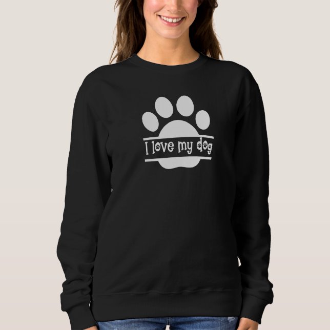 Camiseta Gráfico Eu Amo A Impressão Da Minha Pata De Cachor (Frente)
