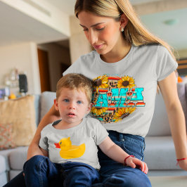 Camiseta Gráfico Floral da Mama Retro Casual