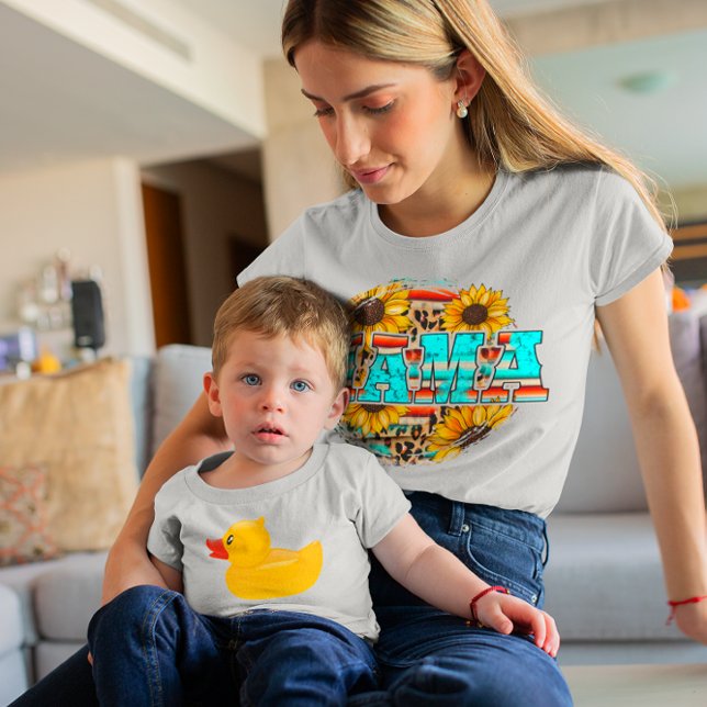 Camiseta Gráfico Floral da Mama Retro Casual (Criador carregado)