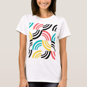 Camiseta Gráfico geométrico colorido, moderno, divertido e