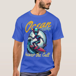 Camiseta Gráfico Giro Para O Dia Do Oceano Chamando A Respo
