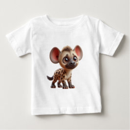Camiseta Gráfico Gráfico de Hyena Cub de Cartoon Adorável