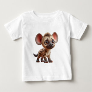 Camiseta Gráfico Gráfico de Hyena Cub de Cartoon Adorável