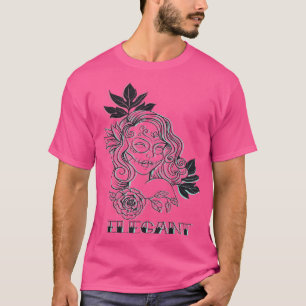 Camiseta Gráfico Gráfico Esqueleto Pintado Floral F da Mulh