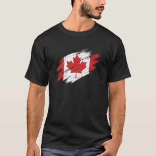 Camiseta Gráfico Grunge Distorcido Bandeira do Canadá