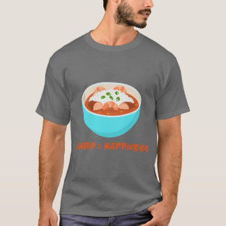 Camiseta Gráfico Gumbo de Citação de Comidas de Felicidade
