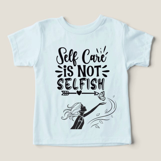 Camiseta Gráfico Inspiracional "Autoatendimento não é egoís (Design frontal)