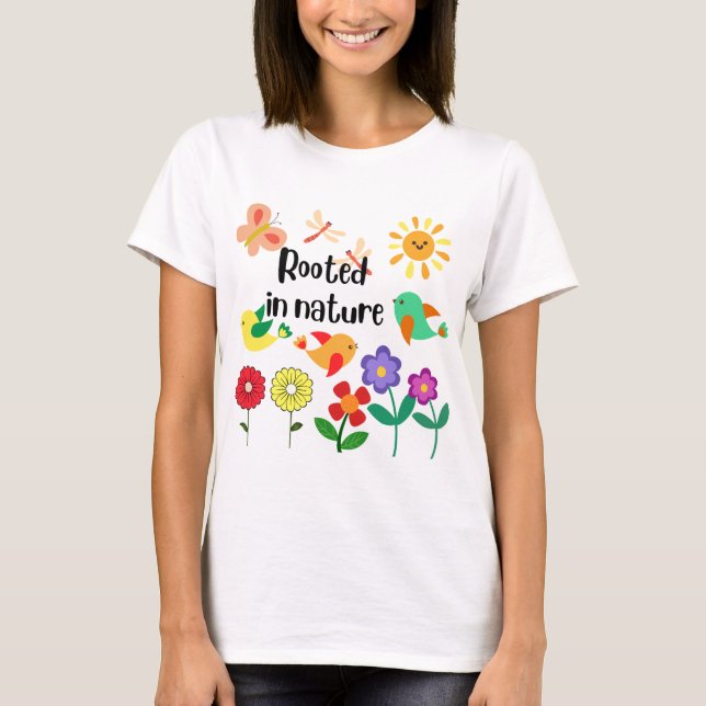 Camiseta Gráfico inspirado no ambiente "enraizado na nature (Frente)