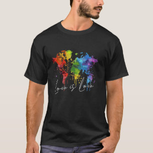 Camiseta Gráfico Legal do Mapa Mundial Colorido Retroativo