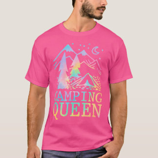Camiseta Gráfico noturno de acampamento da Rainha Elegante