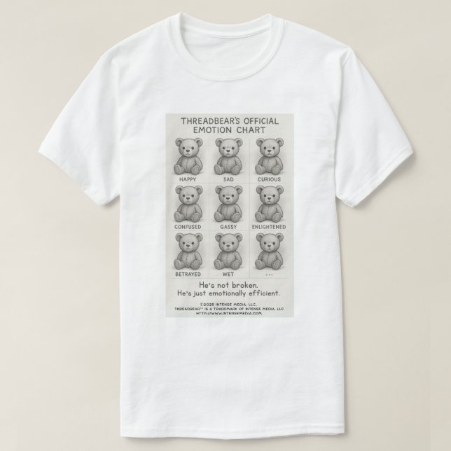 Camiseta Gráfico Oficial de Emoções Threadbear™️ (Frente do Design)