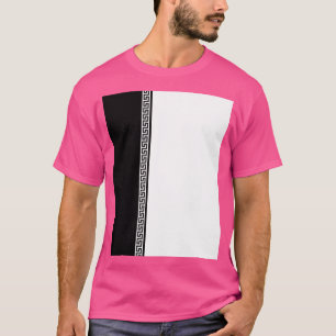 Camiseta Gráfico Preto e Branco da Verticícula Chave Grega