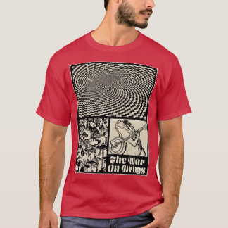Camiseta Gráfico Psicodélico do Sapo da Guerra contra a Dro