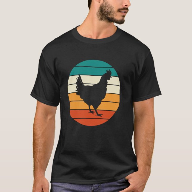 Camiseta Gráfico Retro de Frango (Frente)