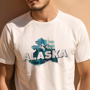 Camiseta Gráfico Retro Viagem Icônico do Alasca