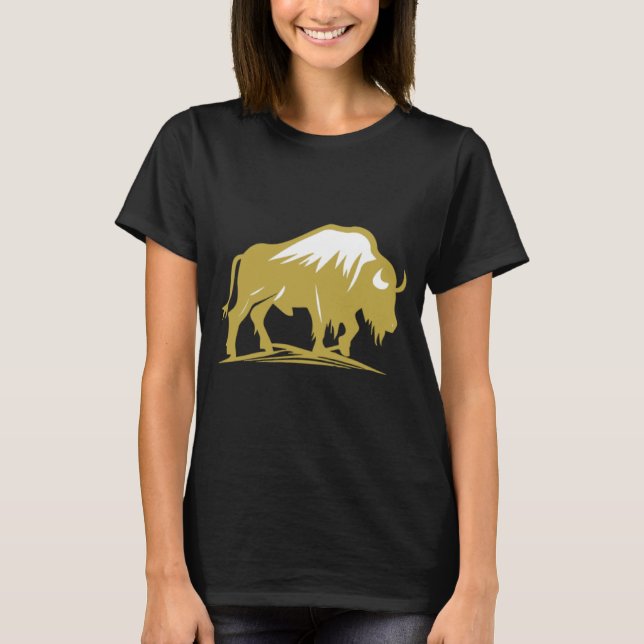 Camiseta Gráfico Simples do Buffalo Bison 80s (Frente)