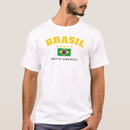 Camiseta Gráfico Tipográfico Minimalista Brasil