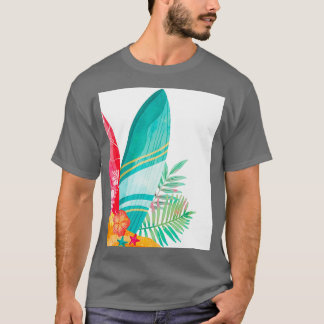 Camiseta Gráfico Tropical Surfboard