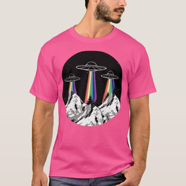 Camiseta Gráfico Ufo Abdução De Saucer Voador (Frente)