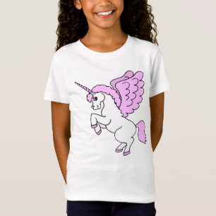 Camiseta Gráfico Unicórnio Cor-de-Rosa e Branco