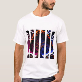 Camiseta gráfico vibrante de Painel Dividido de Árvore Abst
