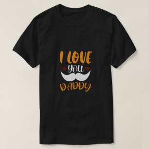 Camiseta Gráficos coloridos 'Eu Amo Você Papai' com bigode