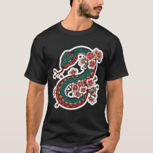 Camiseta Gráficos de Arte Fantasia de Dragão Místico & Flor