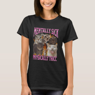 Camiseta Gráficos de Bootleg de Gato Engraçado Fisicamente 