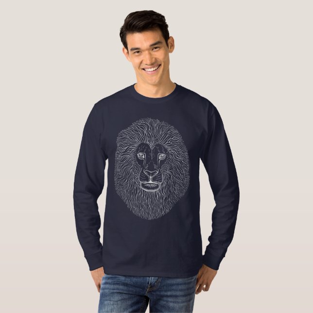 Camiseta Gráficos de Cabeça de Leão (Frente Completa)
