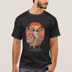 Camiseta Gráficos de Capivara e Axolote Engraçados Gráficos