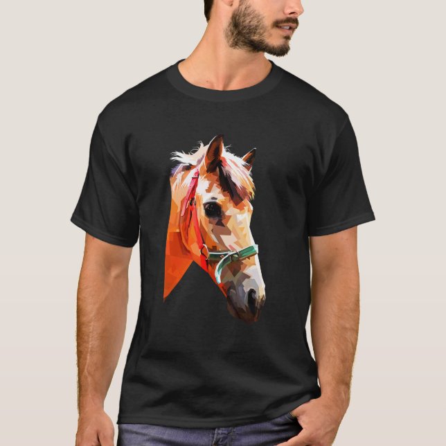 Camiseta Gráficos de Cavalo Colorido (Frente)