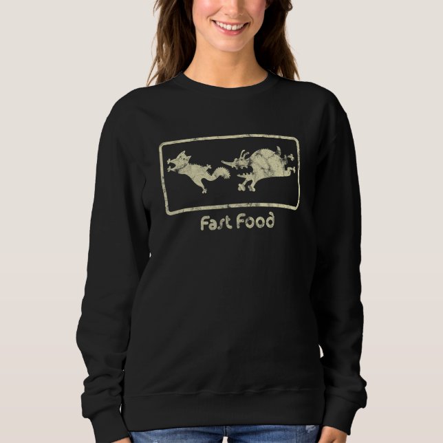 Camiseta Gráficos de comida rápida cachorro perseguindo gat (Frente)