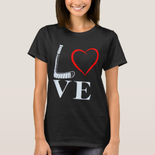 Camiseta Gráficos de Coração de Amor de Hóquei Para Fãs de