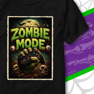 Camiseta Gráficos de Jogador de Halloween Modo Zumbi Horror