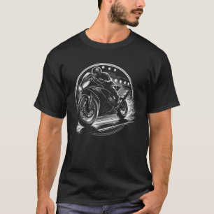 Camiseta Gráficos de Motocicleta Esportiva