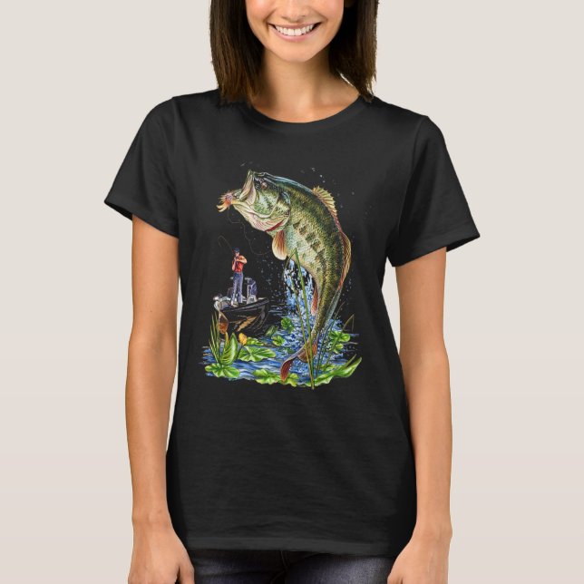 Camiseta Gráficos de Pesca Boca Grande B Peixe  (Frente)