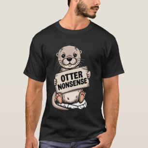 Camiseta Gráficos de Piada de Pai sem Sentido de Lontra com