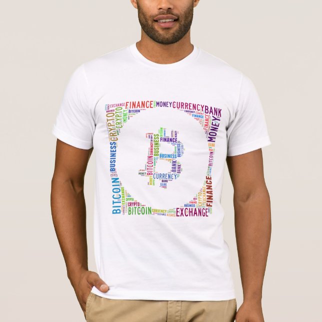 Camiseta Gráficos de wordart com logotipo Bitmoney (Frente)