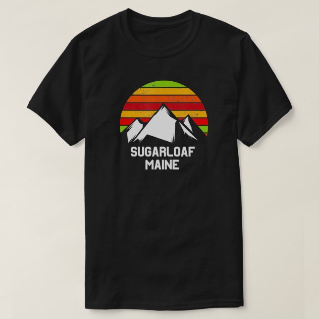 Camiseta Gráficos do Círculo Retro de Montanha do Sugarloaf (Frente do Design)