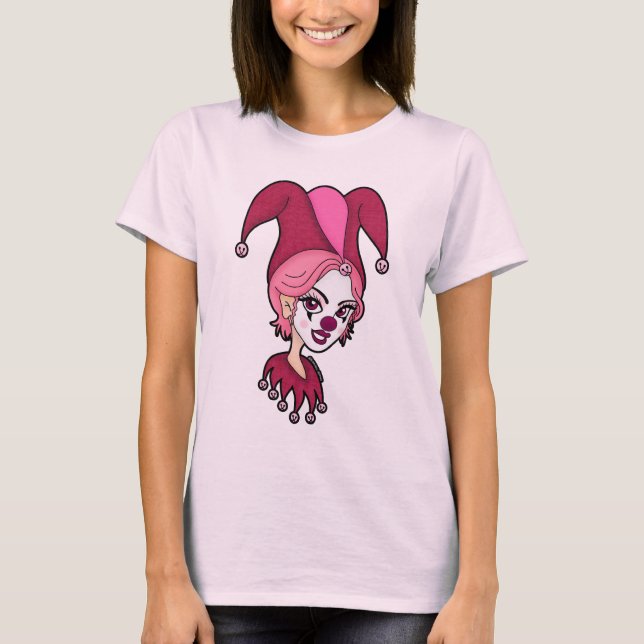Camiseta Gráficos do Coringa Rosa Maluco (Frente)