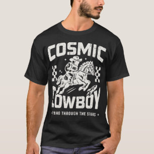 Camiseta Gráficos Espaciais Retro do Cowboy Cósmico do Oest