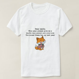 Camiseta Gráficos fox bonitos e engraçados de Natal com Pap
