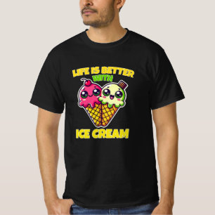 Camiseta Gráficos giros e engraçados do Sorvete
